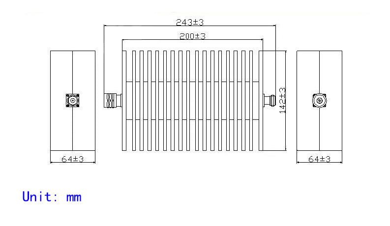 High Power 400W N RF Coaxial Fixed Attenuators DC - 3GHz 20,30,40,50,60dB Male in And Female Out